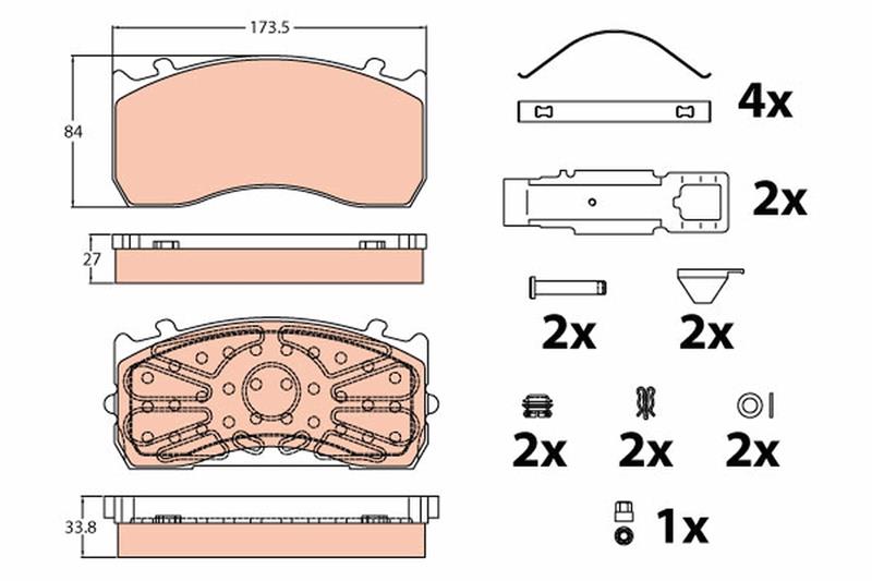 set placute frana,frana disc - TRW