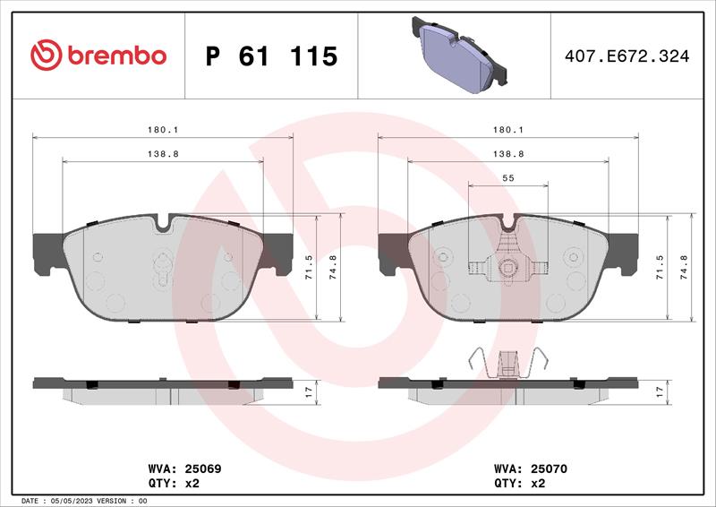 set placute frana,frana disc - BREMBO