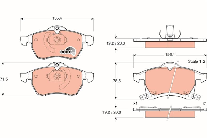 set placute frana,frana disc - TRW