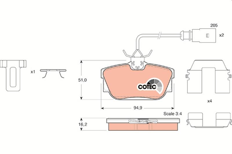 set placute frana,frana disc - TRW