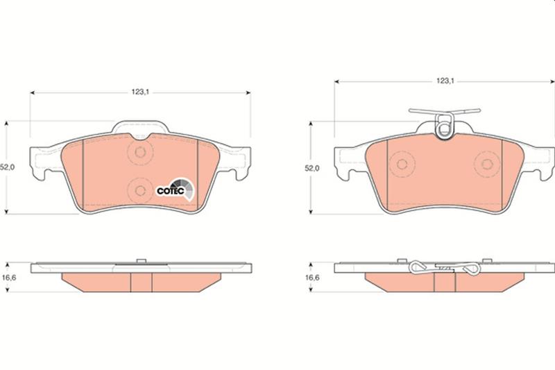 set placute frana,frana disc - TRW