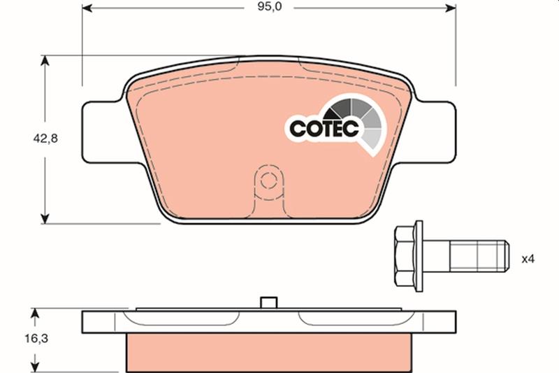 set placute frana,frana disc - TRW