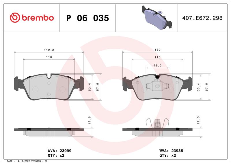 set placute frana,frana disc - BREMBO