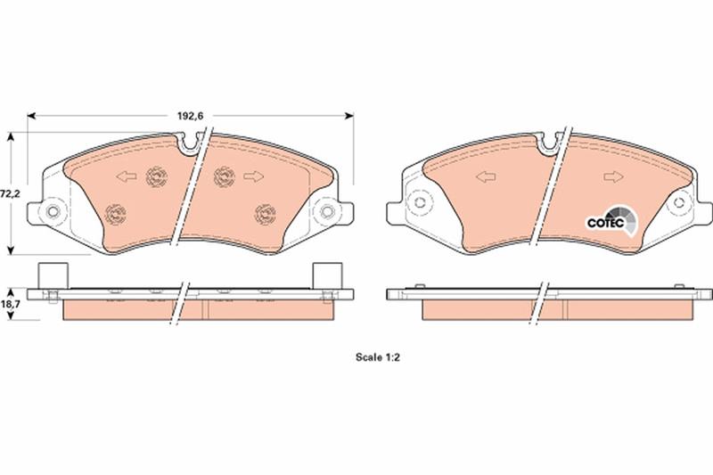 set placute frana,frana disc - TRW