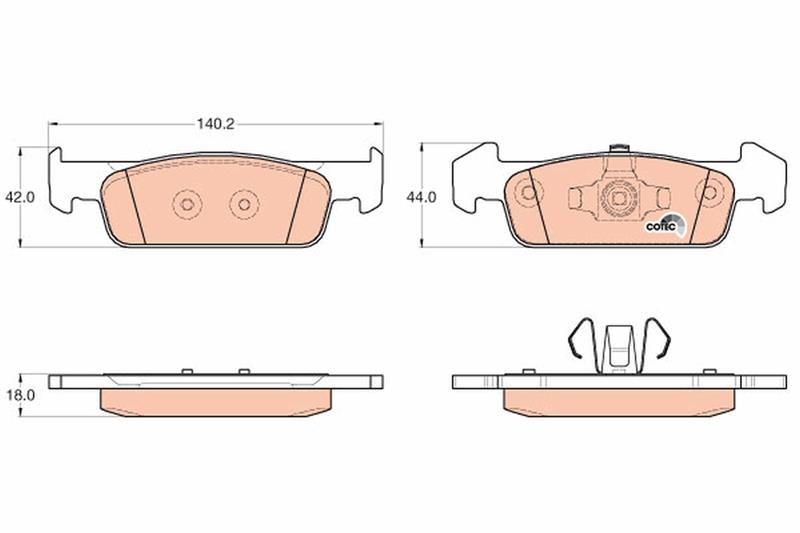 set placute frana,frana disc - TRW