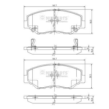 set placute frana,frana disc - NIPPARTS