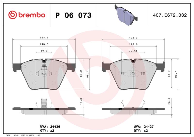 set placute frana,frana disc - BREMBO