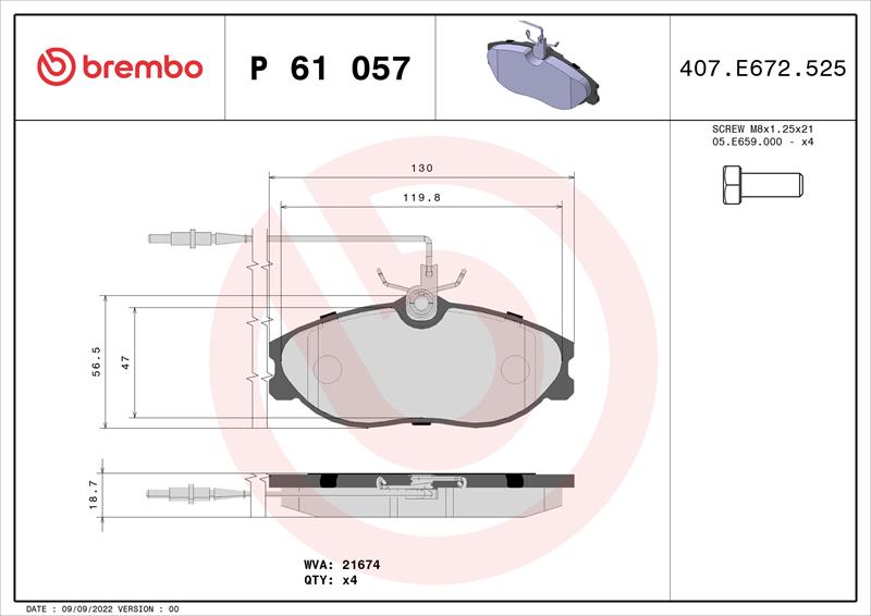 set placute frana,frana disc - BREMBO