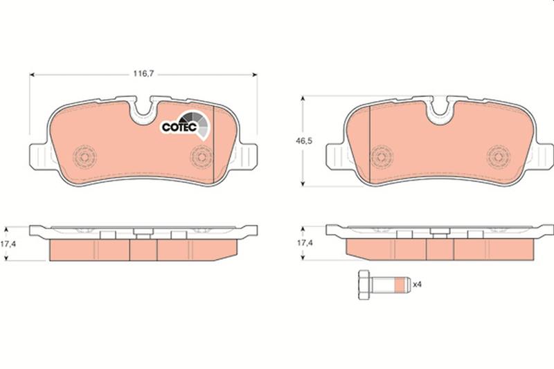 set placute frana,frana disc - TRW