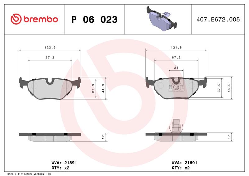 set placute frana,frana disc - BREMBO