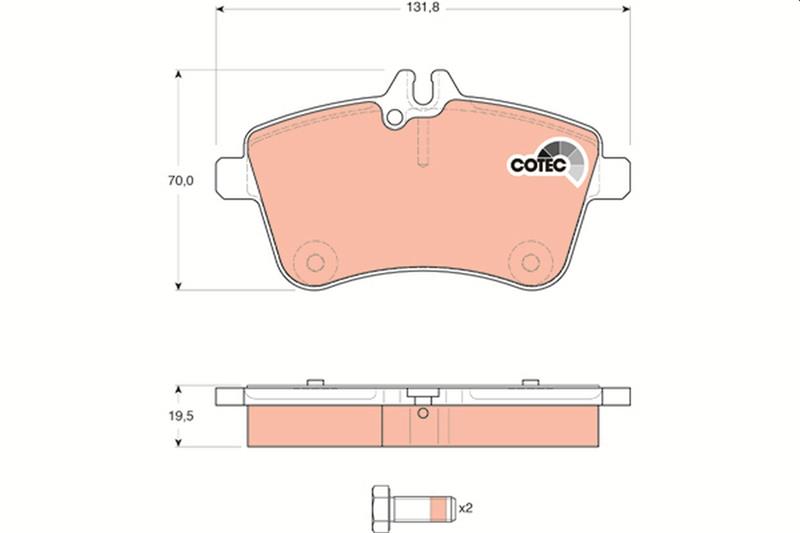 set placute frana,frana disc - TRW