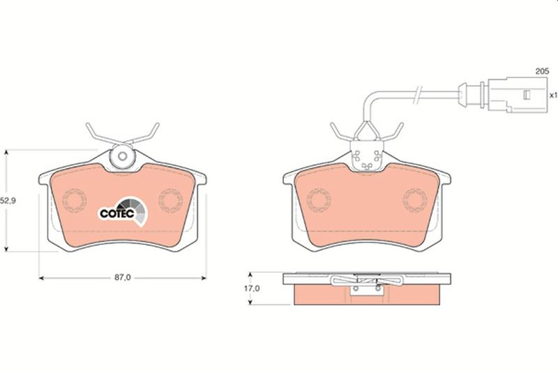 set placute frana,frana disc - TRW