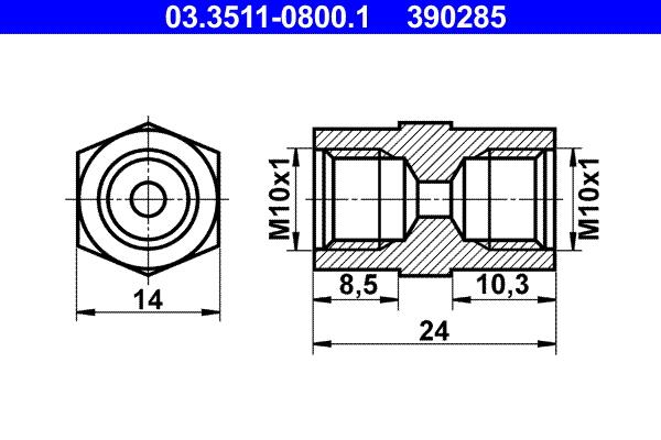 Adaptor, conducte frana - ATE