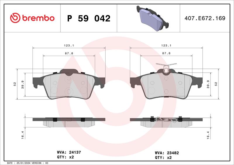 set placute frana,frana disc - BREMBO