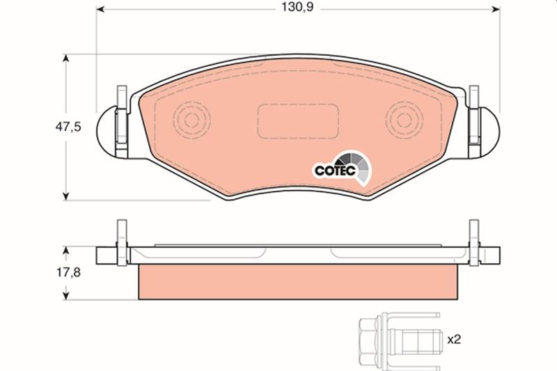 set placute frana,frana disc - TRW