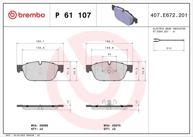 set placute frana,frana disc - BREMBO