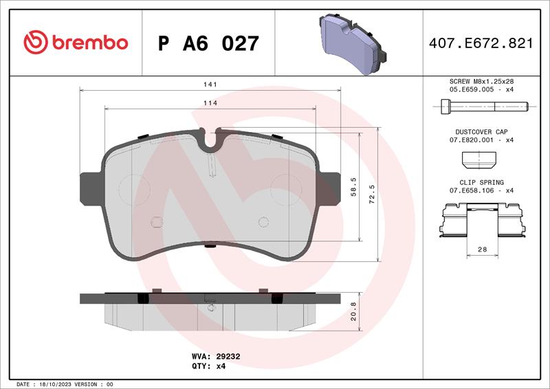 set placute frana,frana disc - BREMBO