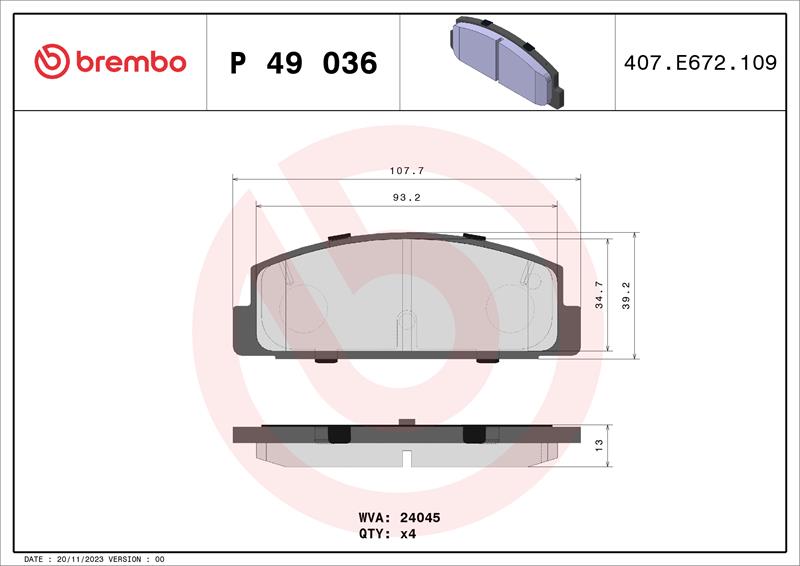 set placute frana,frana disc - BREMBO