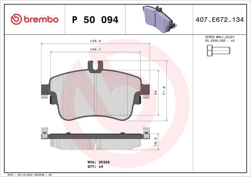 set placute frana,frana disc - BREMBO