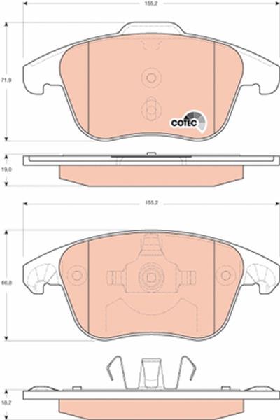 set placute frana,frana disc - TRW