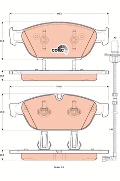 set placute frana,frana disc - TRW
