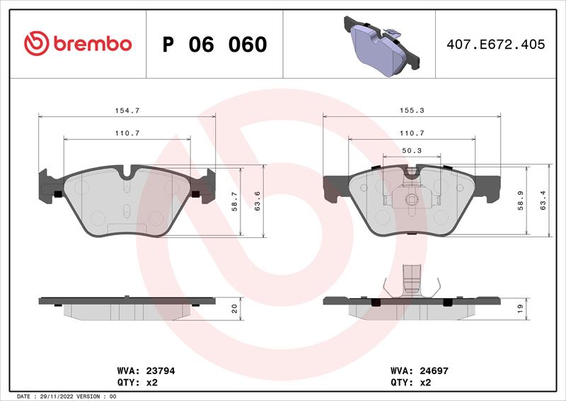 set placute frana,frana disc - BREMBO