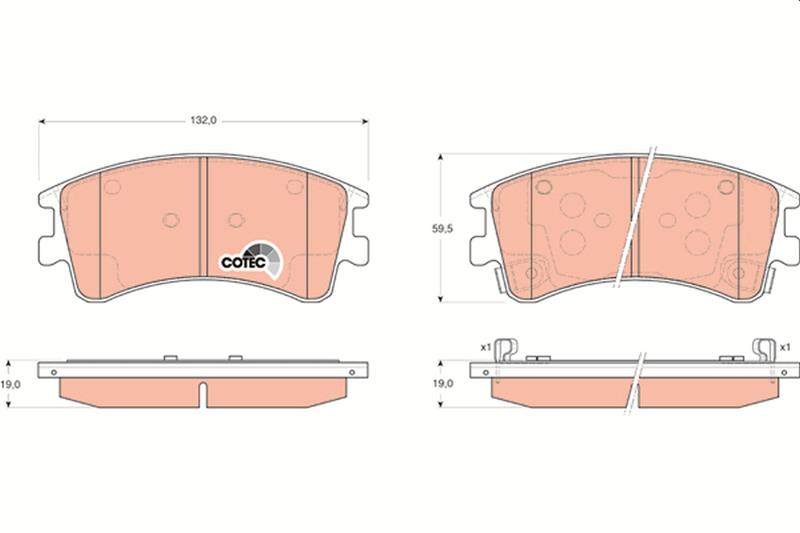 set placute frana,frana disc - TRW