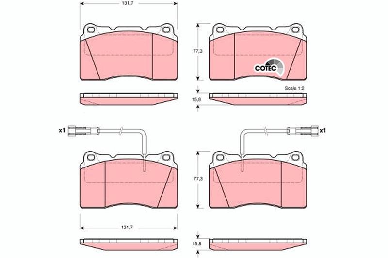set placute frana,frana disc - TRW