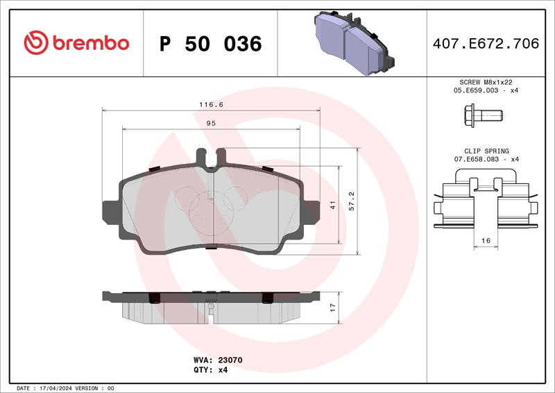 set placute frana,frana disc - BREMBO