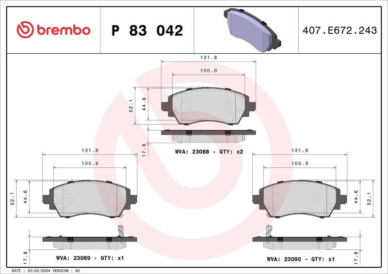 set placute frana,frana disc - BREMBO