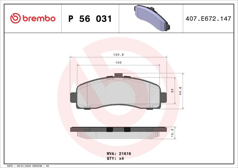 set placute frana,frana disc - BREMBO