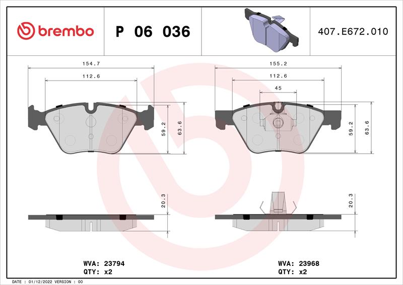 set placute frana,frana disc - BREMBO