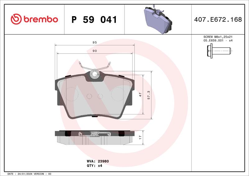 set placute frana,frana disc - BREMBO