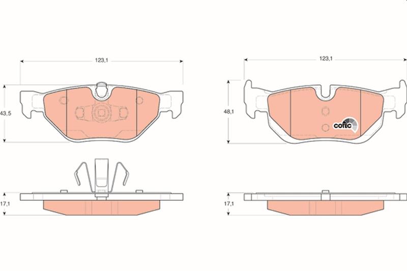 set placute frana,frana disc - TRW