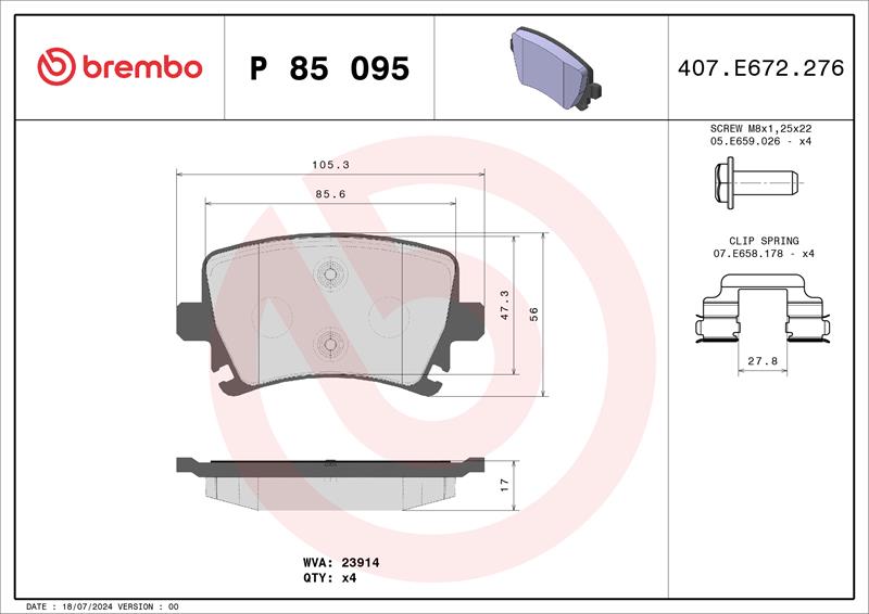 set placute frana,frana disc - BREMBO