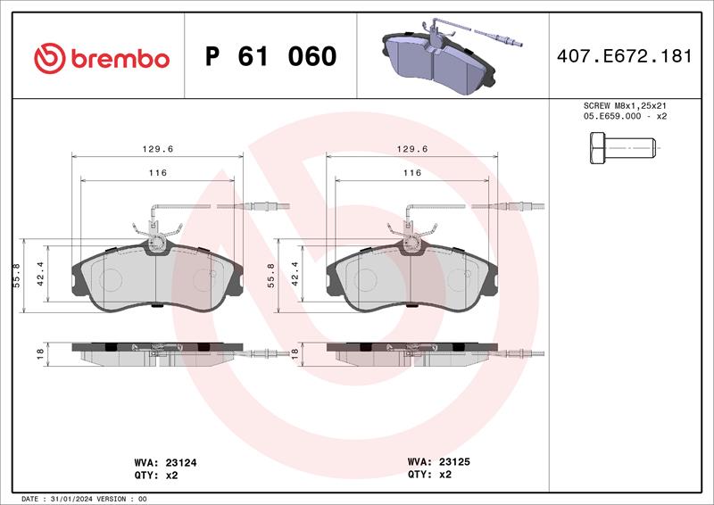 set placute frana,frana disc - BREMBO