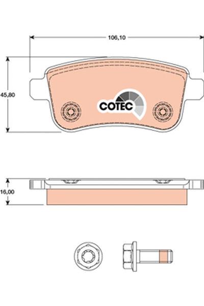 set placute frana,frana disc - TRW