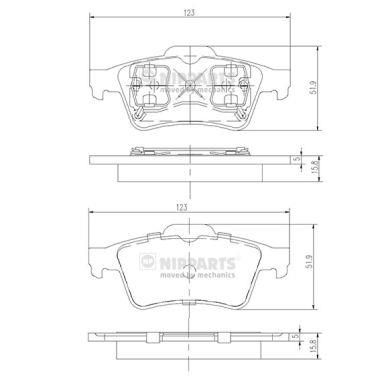 set placute frana,frana disc - NIPPARTS
