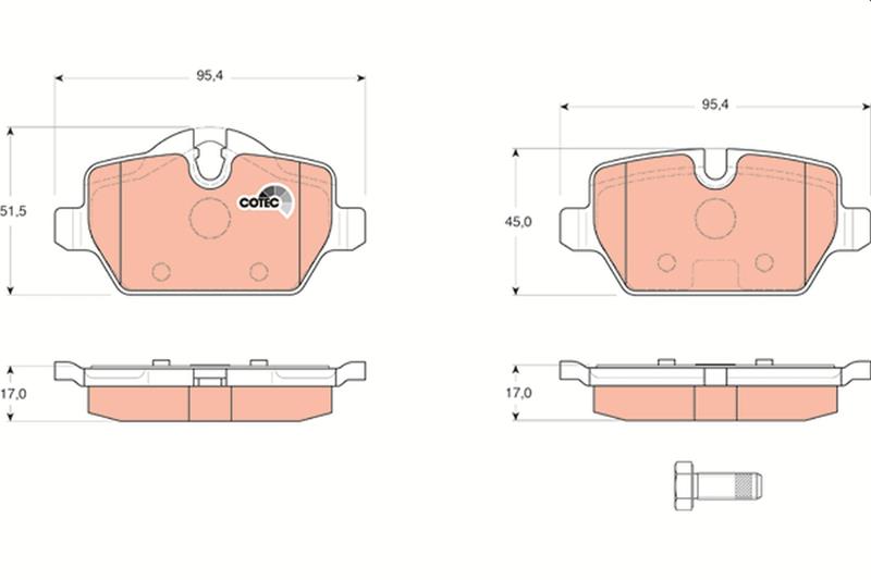 set placute frana,frana disc - TRW