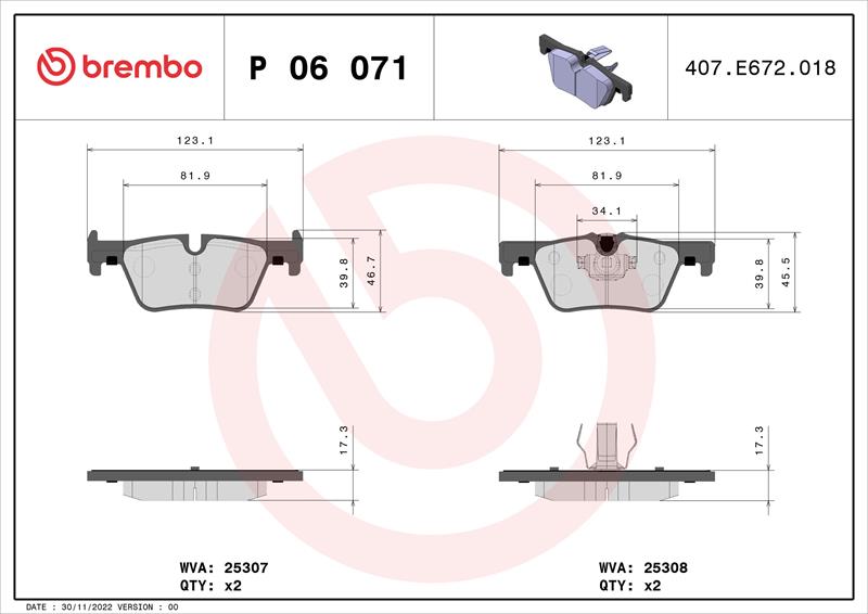 set placute frana,frana disc - BREMBO