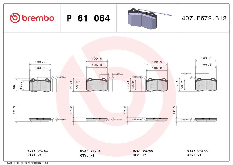 set placute frana,frana disc - BREMBO