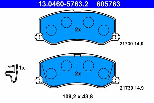 set placute frana,frana disc - ATE
