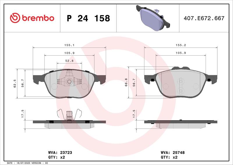 set placute frana,frana disc - BREMBO