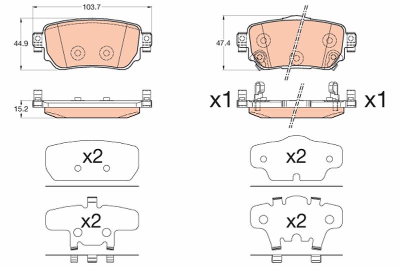 set placute frana,frana disc - TRW