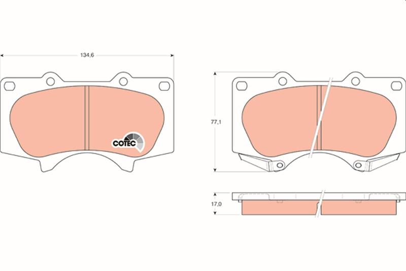 set placute frana,frana disc - TRW
