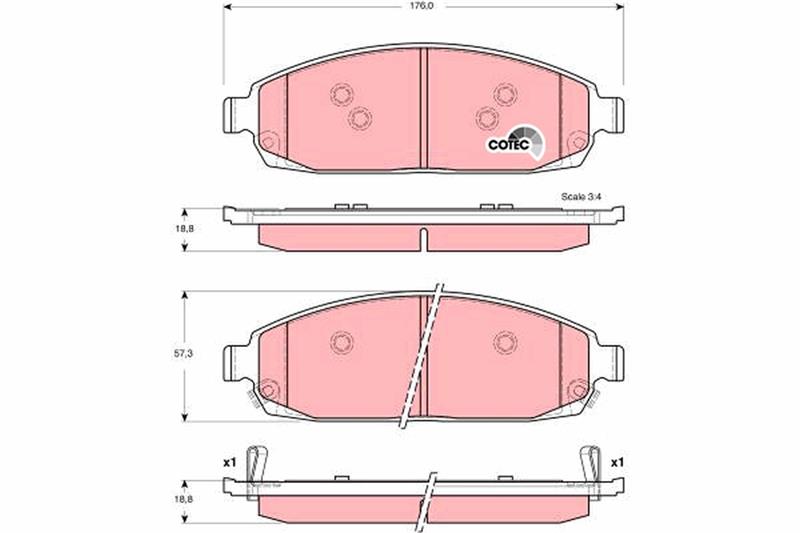 set placute frana,frana disc - TRW
