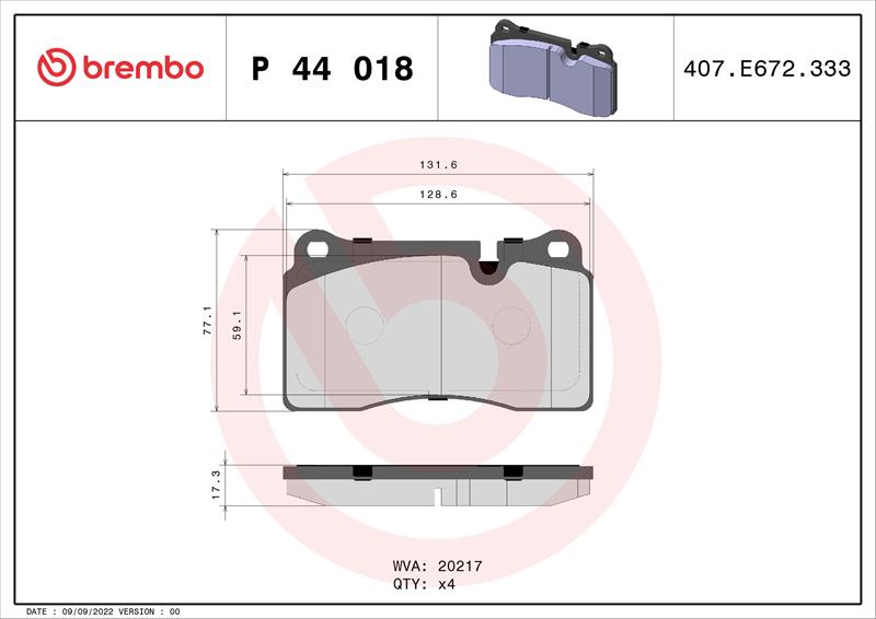 set placute frana,frana disc - BREMBO