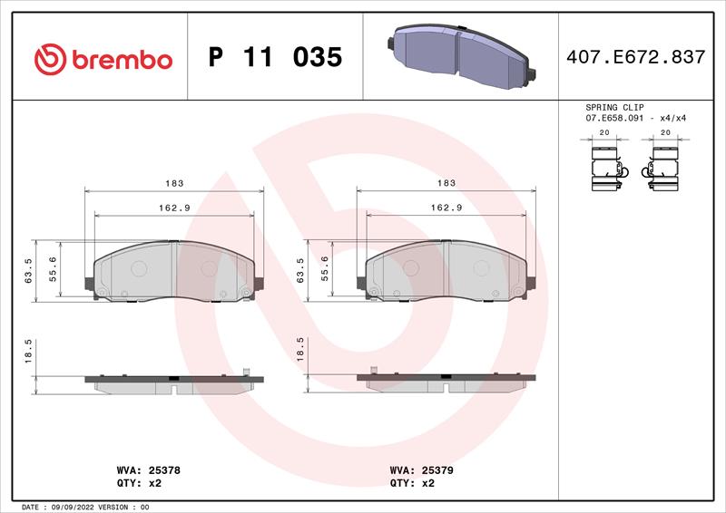 set placute frana,frana disc - BREMBO