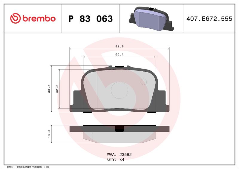 set placute frana,frana disc - BREMBO