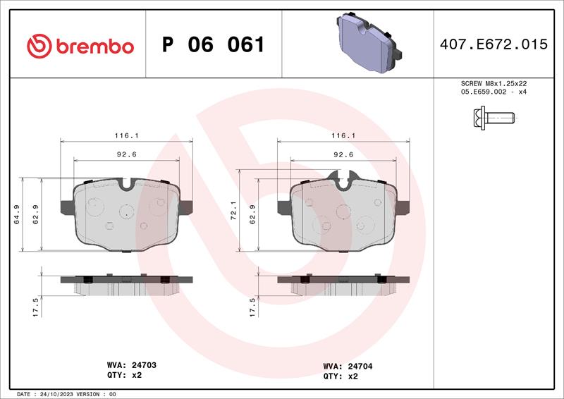 set placute frana,frana disc - BREMBO